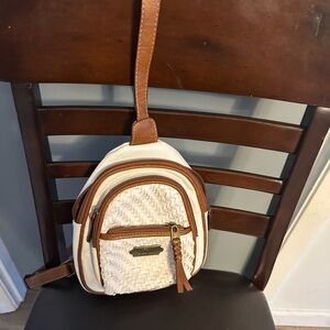 b.o.c. Tan and Cream Woven Backpack